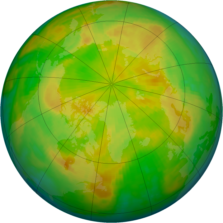 Arctic ozone map for 24 May 1997